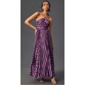 Hutch | Dresses | Hutch Halter Striped Maxi Dress Size Small Purple Pleated Formal Vibrant Stripe | Poshmark Hutch | Dresses | Hutch Halter Striped Maxi Dress Size Small Purple Pleated Formal Vibrant Stripe | Poshmark